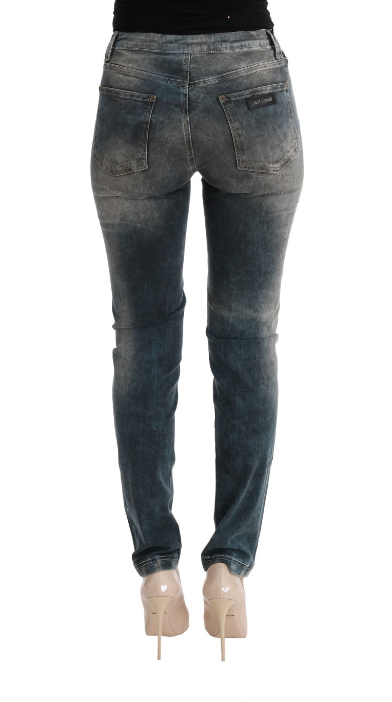 Chique slim-fit jeans met blauwe wassing