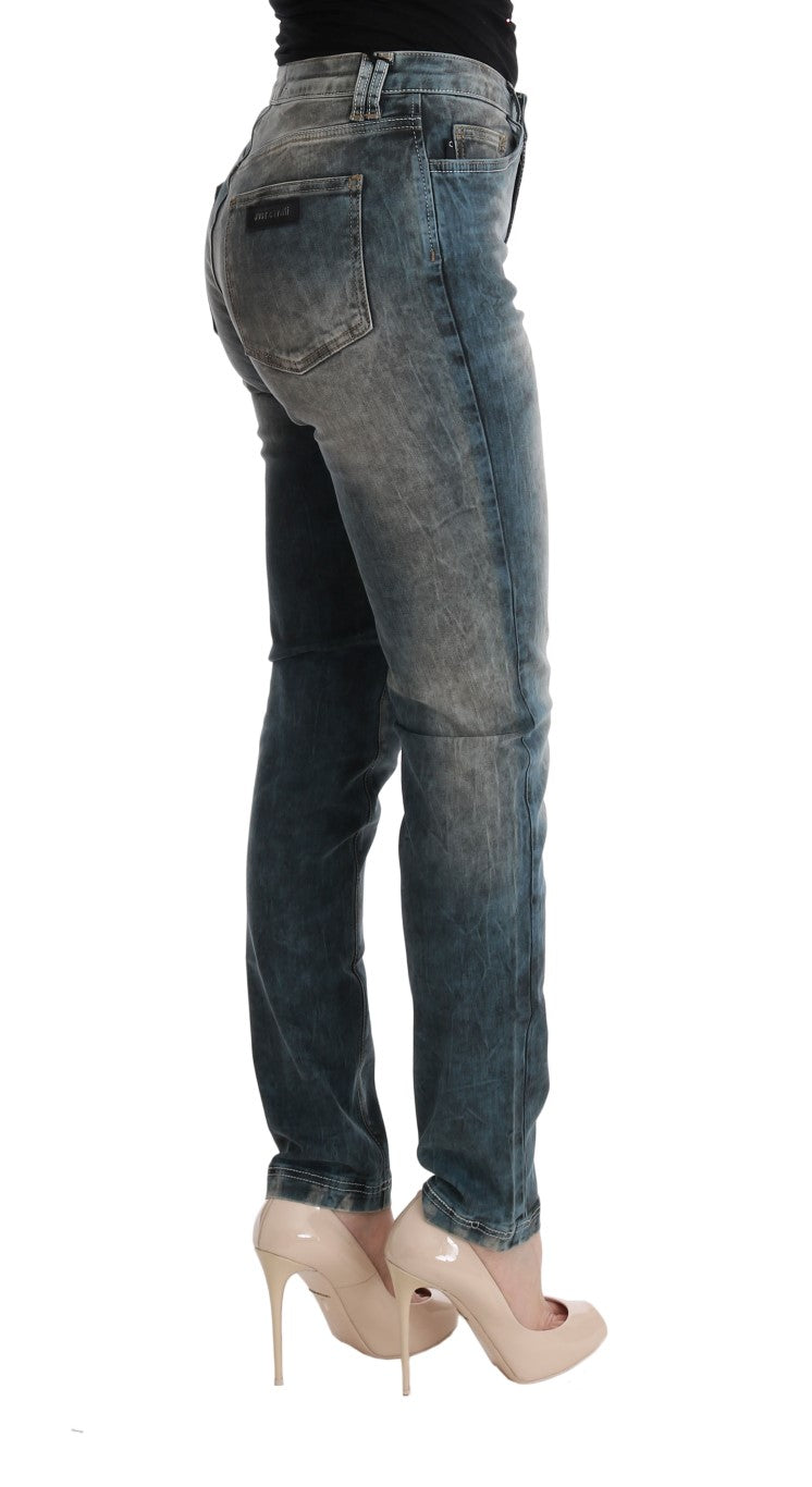 Chique slim-fit jeans met blauwe wassing