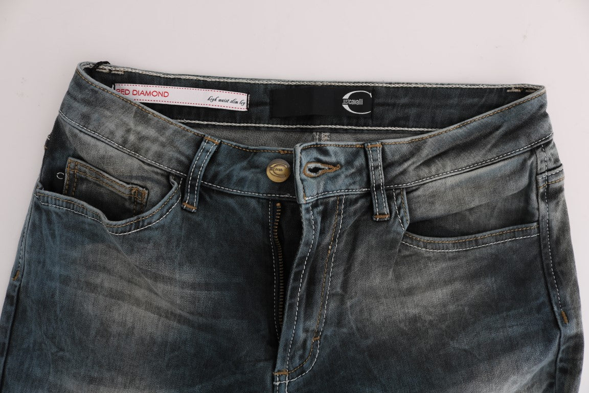 Chique slim-fit jeans met blauwe wassing