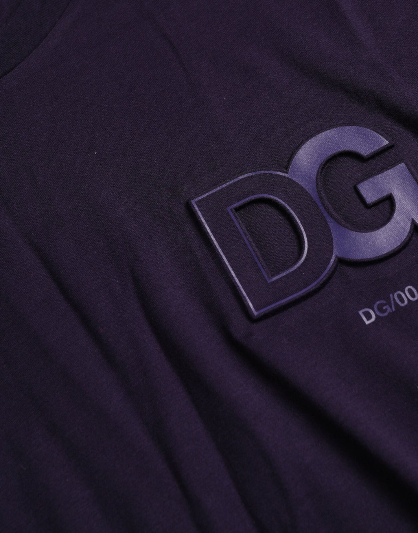 Purple Logo Patch Short Sleeve Cotton T-shirt