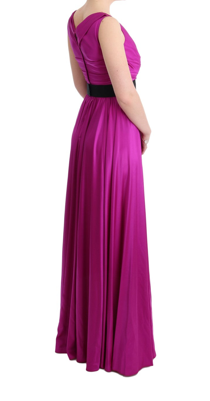 Vestido elegante de seda rosa