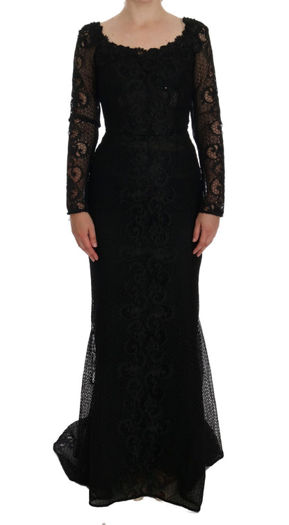 Vestido largo elegante de tubo negro de cuerpo entero