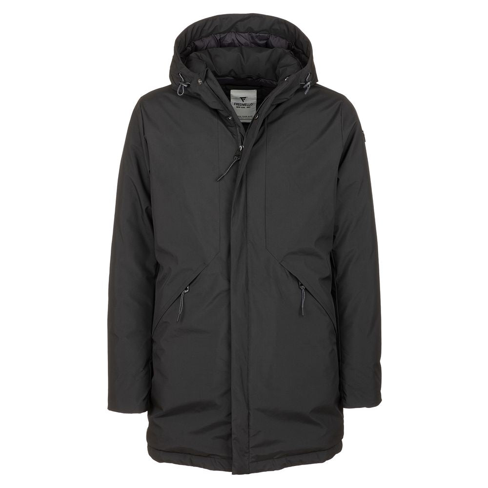 Sleek Men's Tech Fabric Jacket with Hood