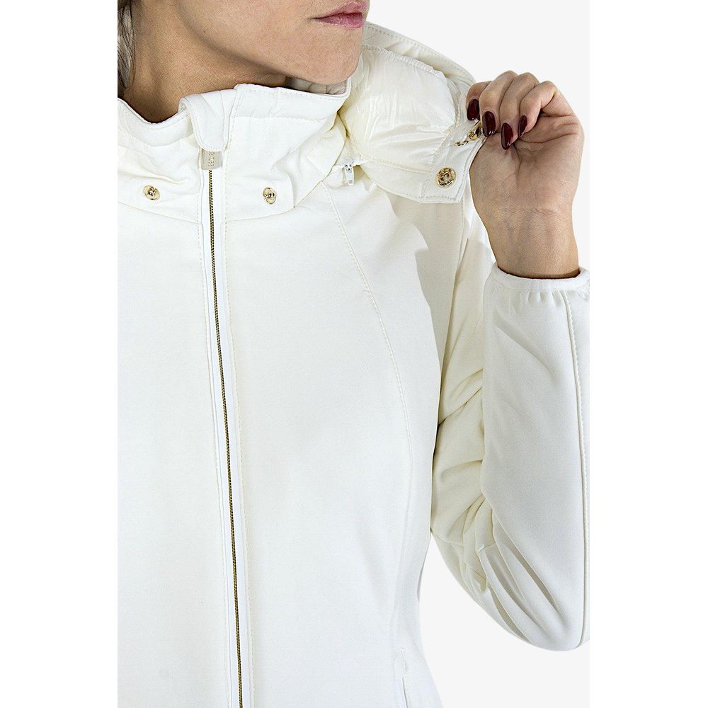 Elegant White Softshell Down Jacket