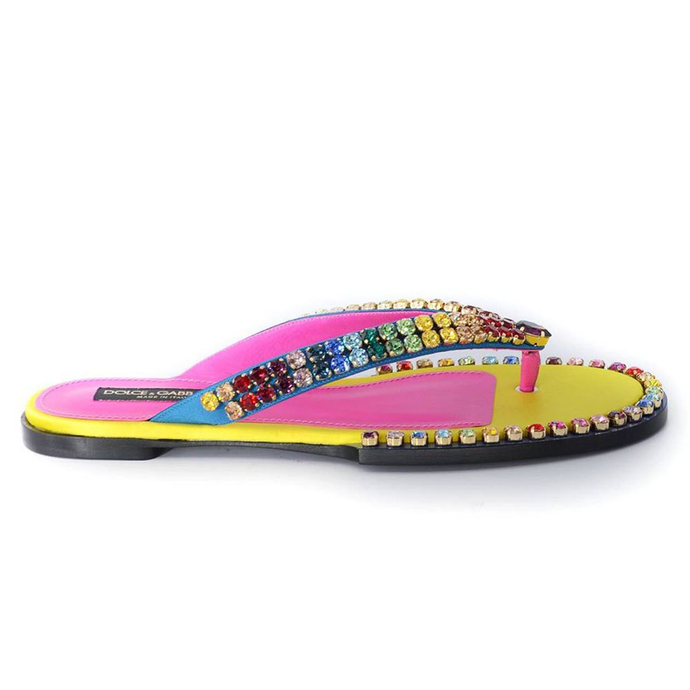 Crystal Embellished Silk Blend Flip-Flops