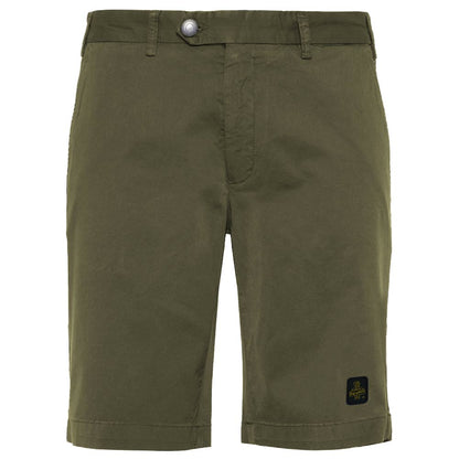 Elegant Beige Bermuda Shorts with Logo Patch