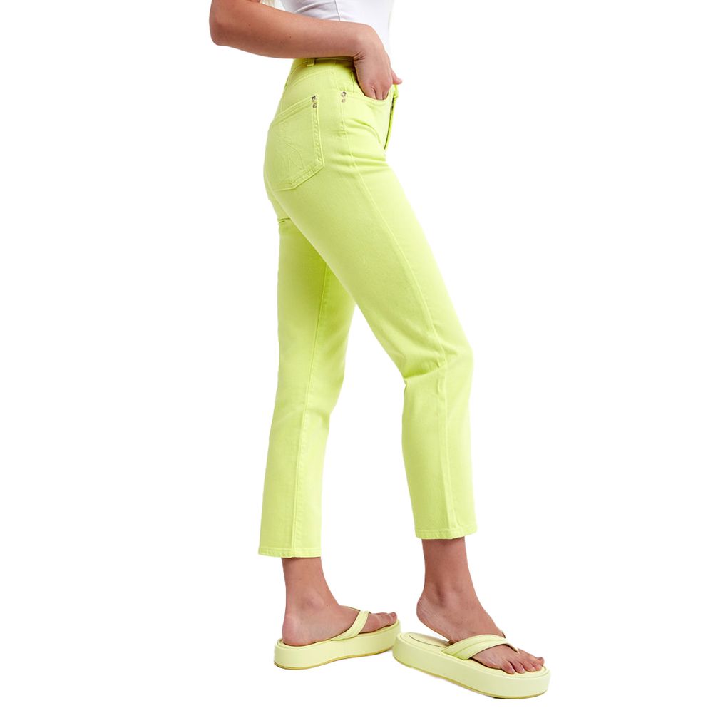 Chic High-Waisted Lime Trousers