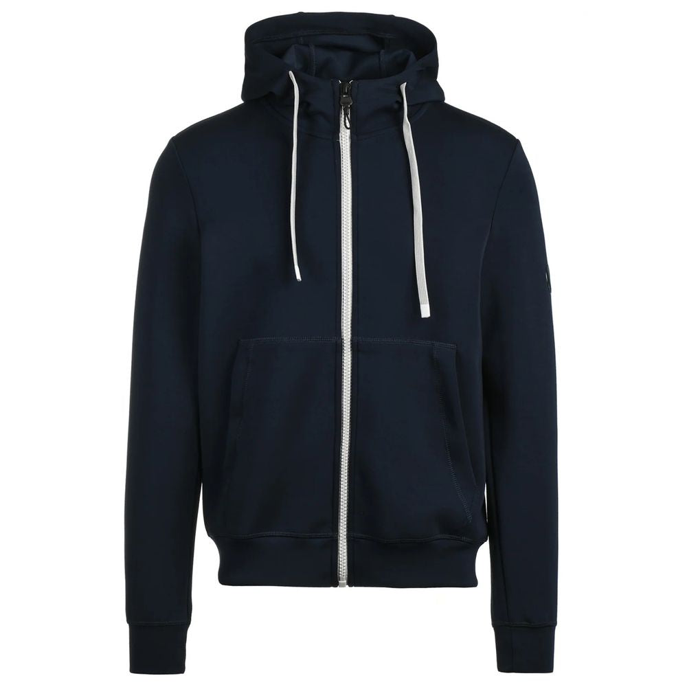 Sleek Blue Technical Fabric Hoodie