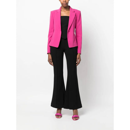 Blazer chic elástico fucsia con un botón