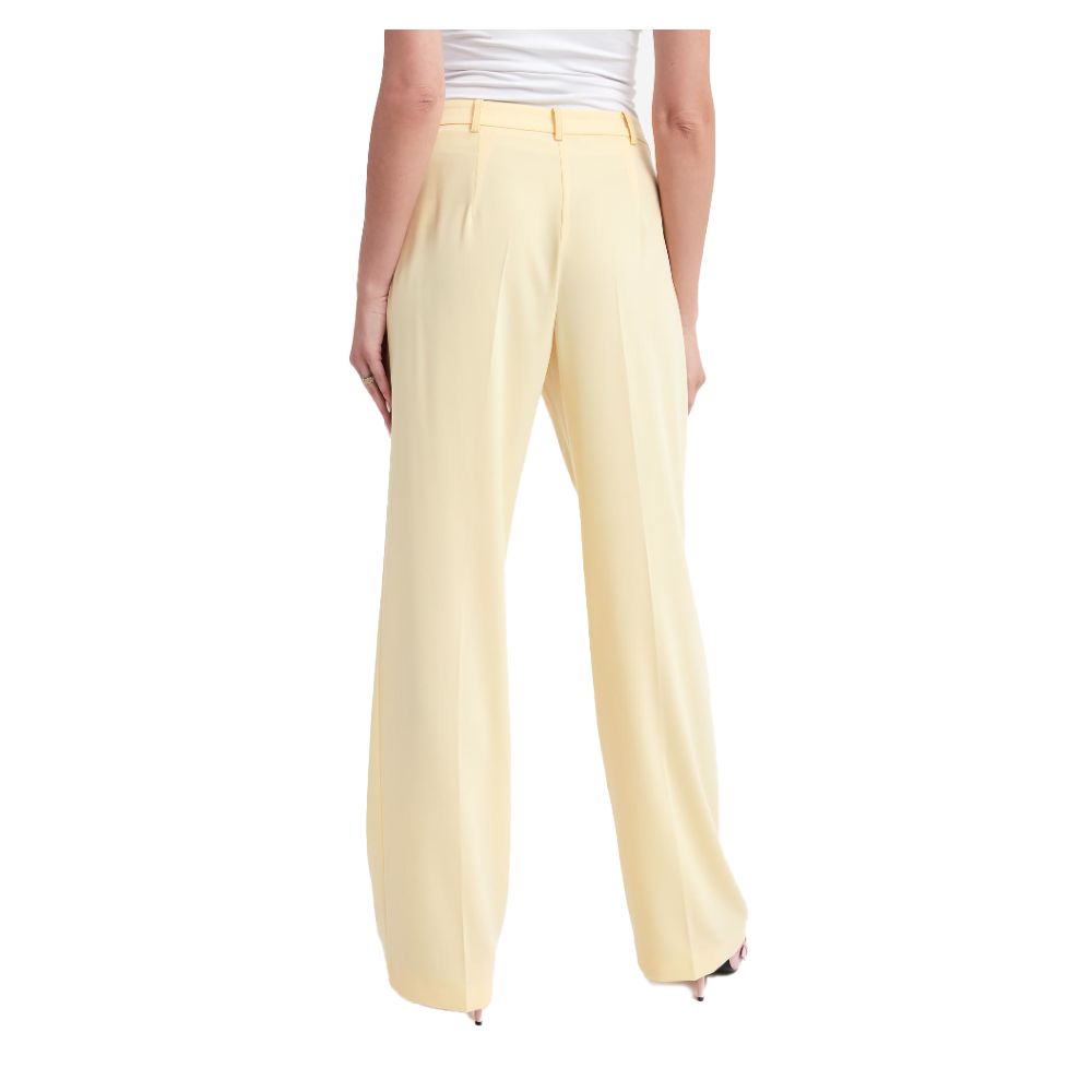 Pantalón Elegante de Tejido Liso en Amarillo