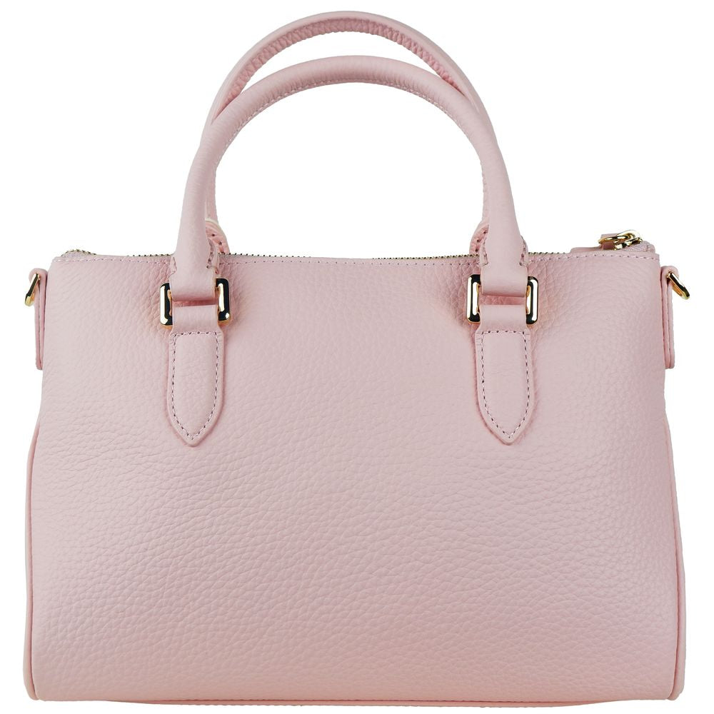 Bolso elegante de piel de becerro texturizada rosa