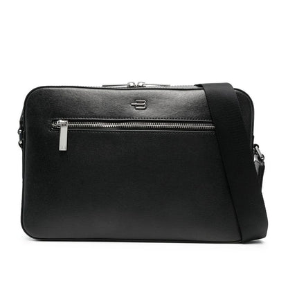 Sleek Grained Calfskin Shoulder Bag