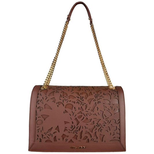 Bolso de hombro de cuero floral elegante