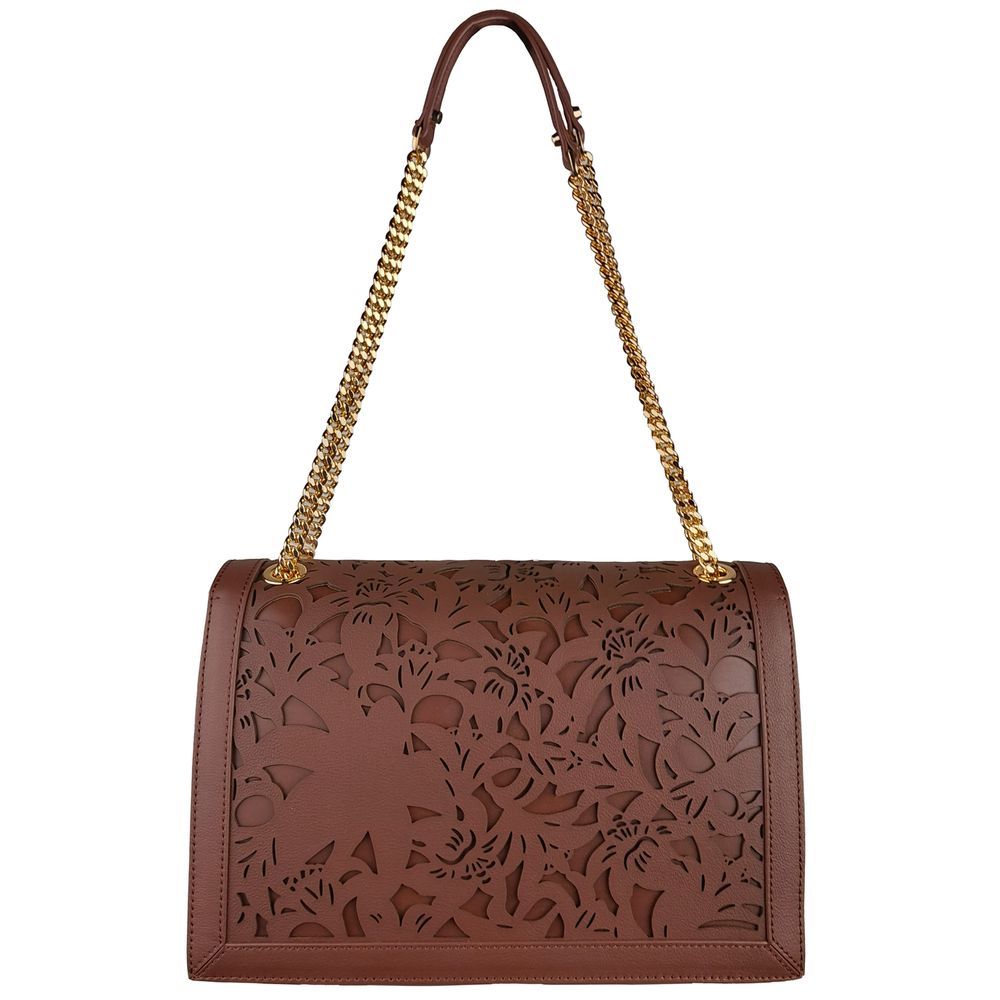 Elegant Floral Leather Shoulder Bag