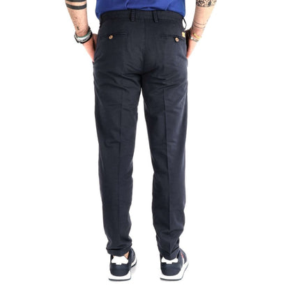 Elegant Cotton Pants in Refined Blue Hue