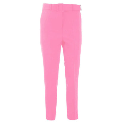 Pink Polyester Women Trouser