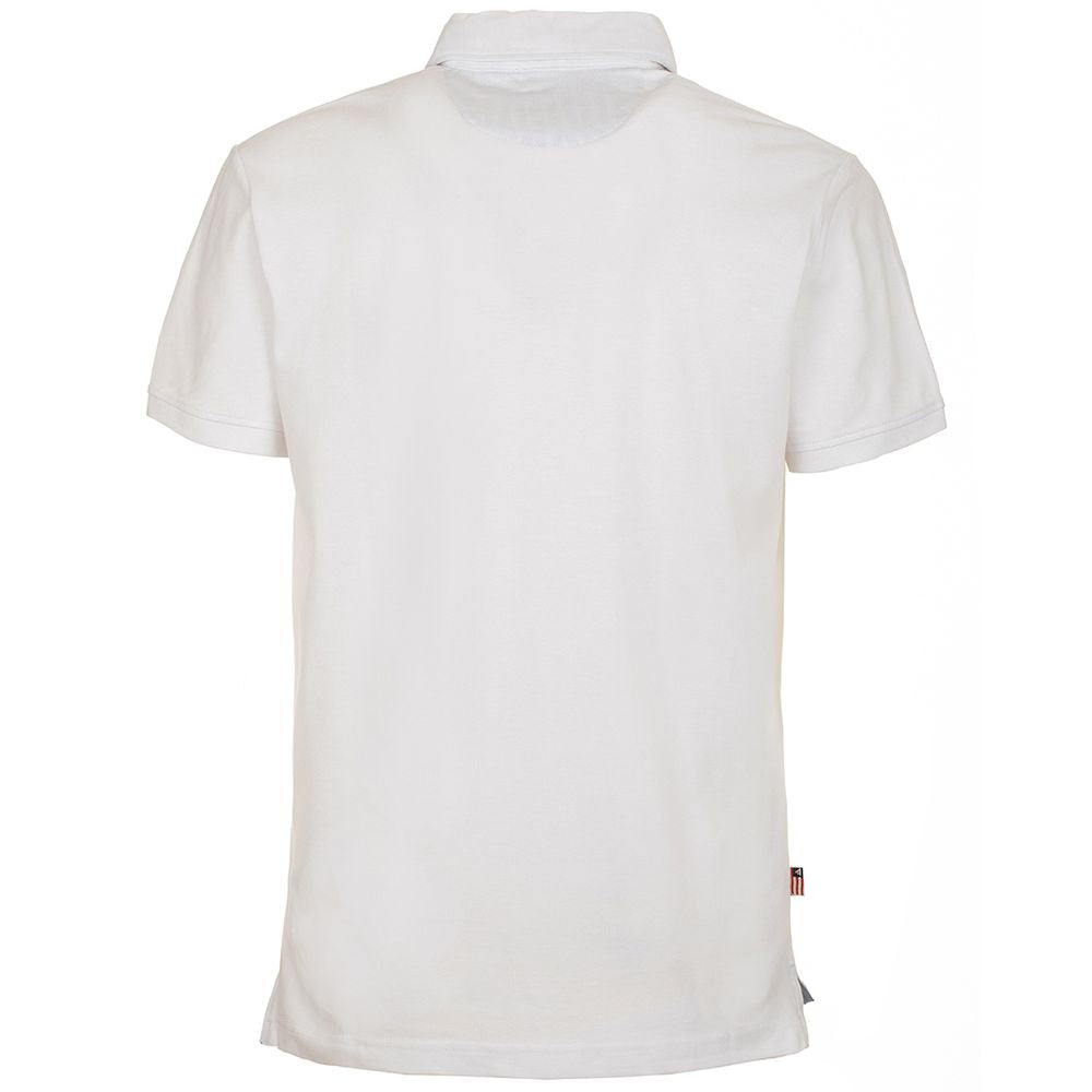 Chic White Cotton Polo Shirt with Chest Logo