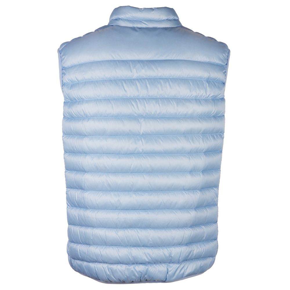 Elegant Light Blue Men's Padded Nylon Vest