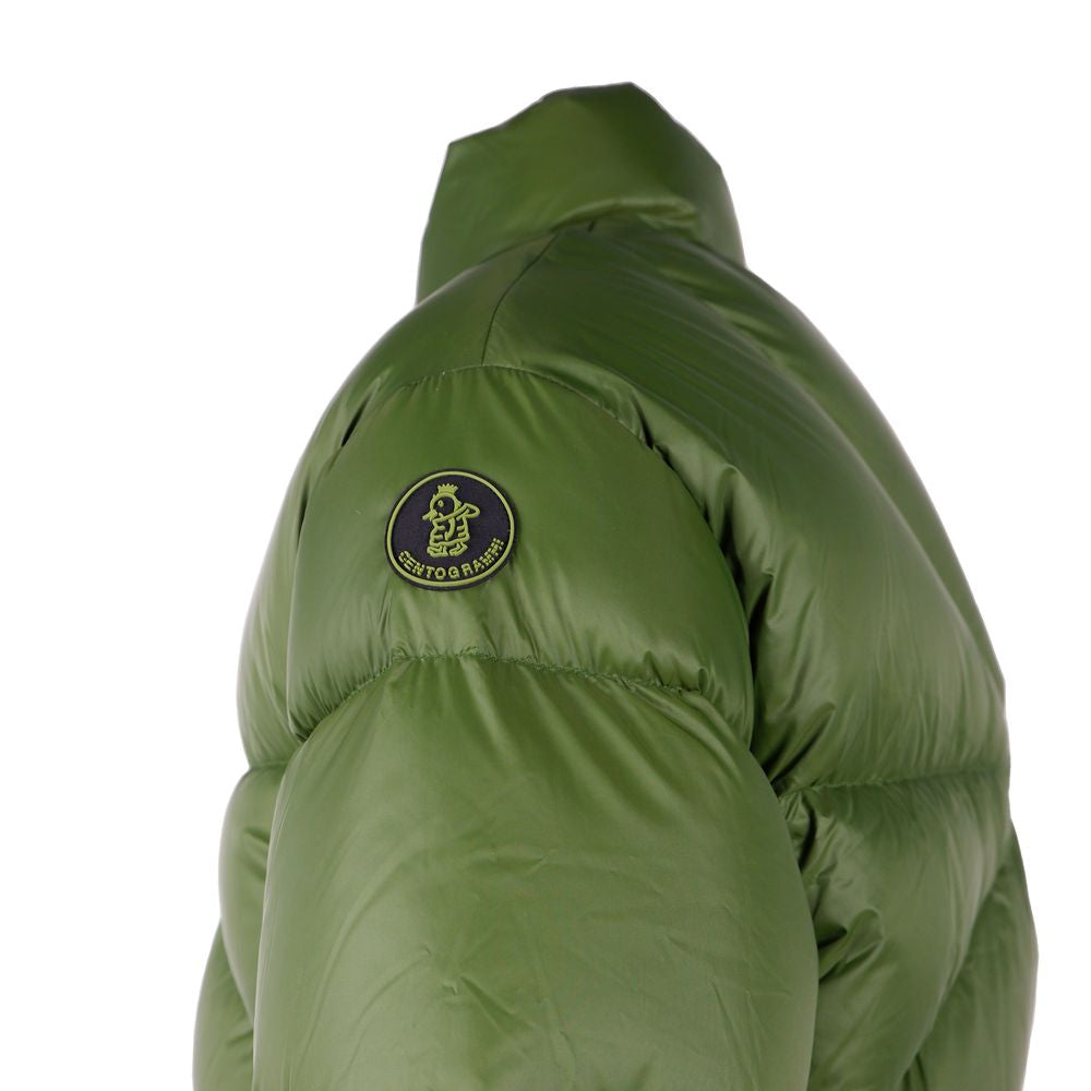 Chic Green Nylon Puffer Jacket