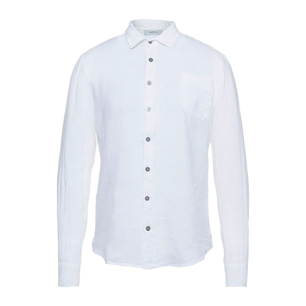 Camisa de lino blanca elegante para hombre