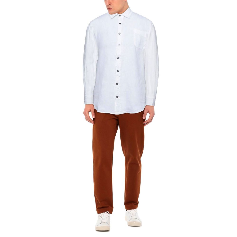 Camisa de lino blanca elegante para hombre