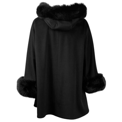 Chic Woolen Short Coat with Fur Detail