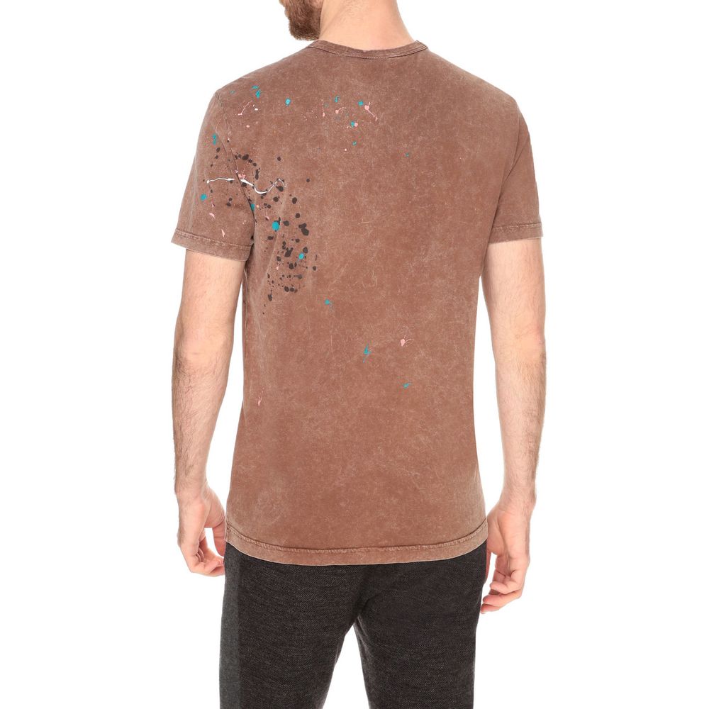 Geborduurd katoenen splatter-T-shirt