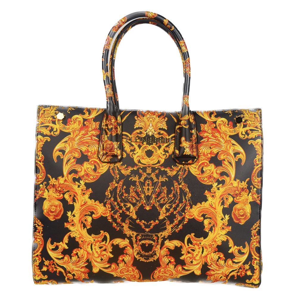 Elegante zwarte shopper met gouden accenten