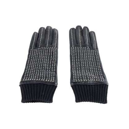 Guantes de cuero negros elegantes