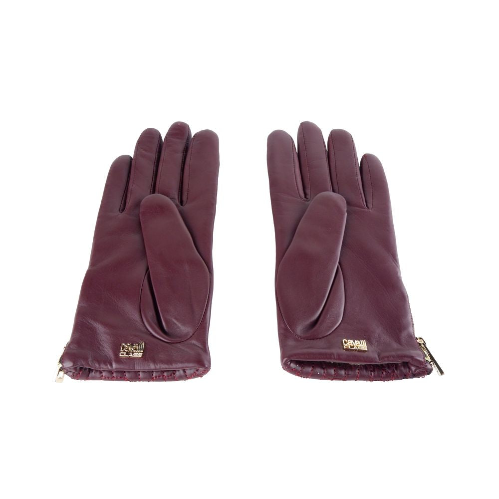 Guantes elegantes de piel de cordero en rosa