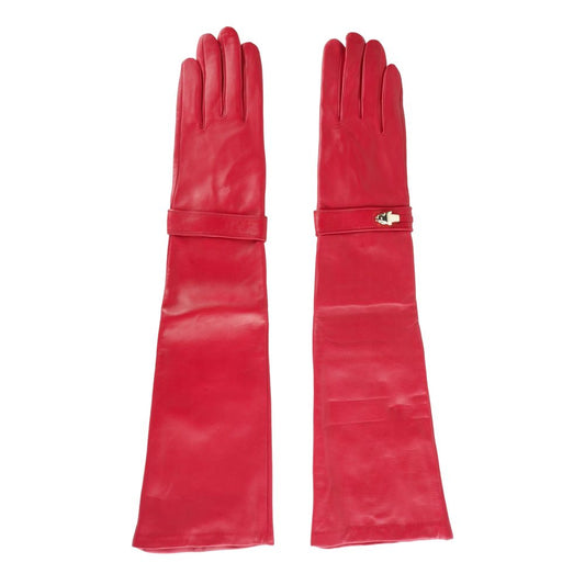 Guantes elegantes de piel de cordero en rosa