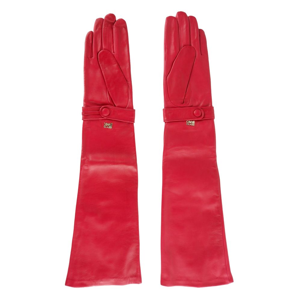 Elegant Lambskin Leather Gloves in Pink