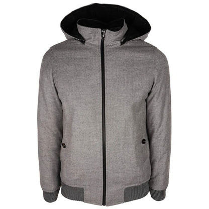 Elegant Wool-Cashmere Men's Jacket with Hood