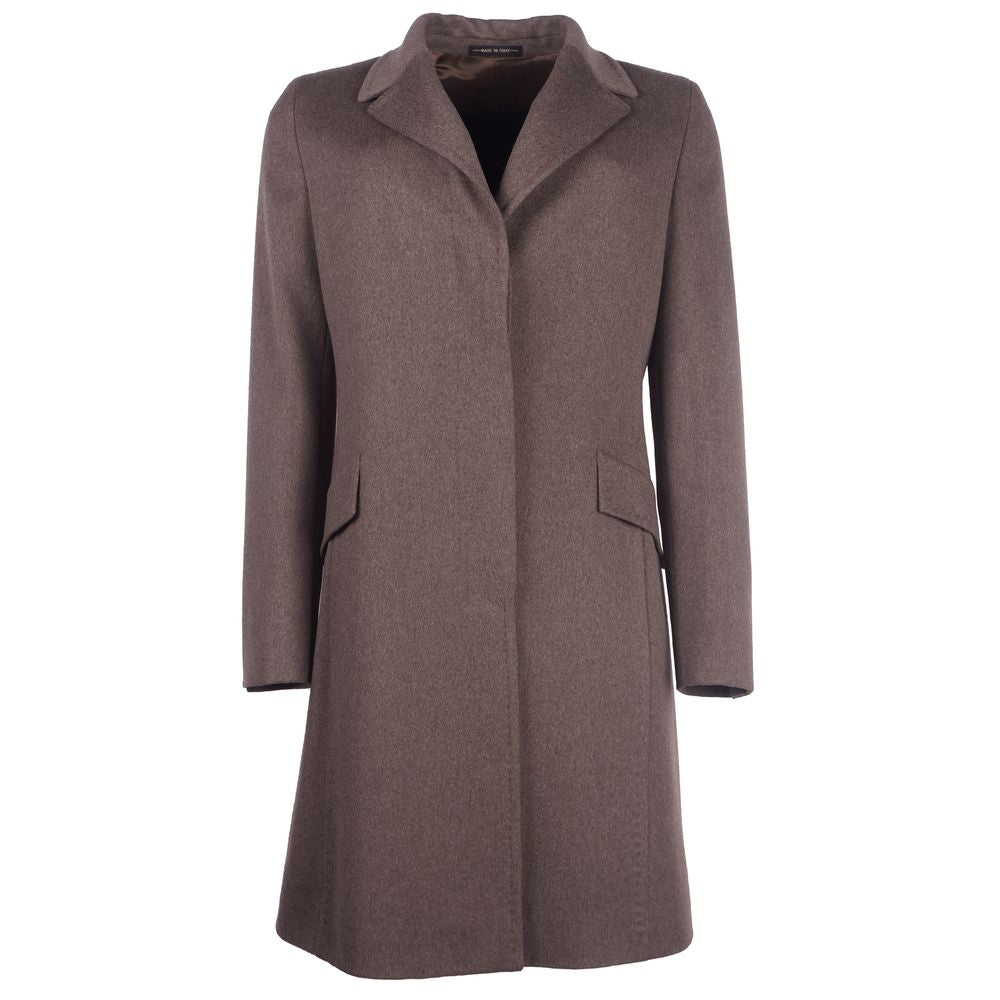 Elegant Woolen Brown Coat for Women