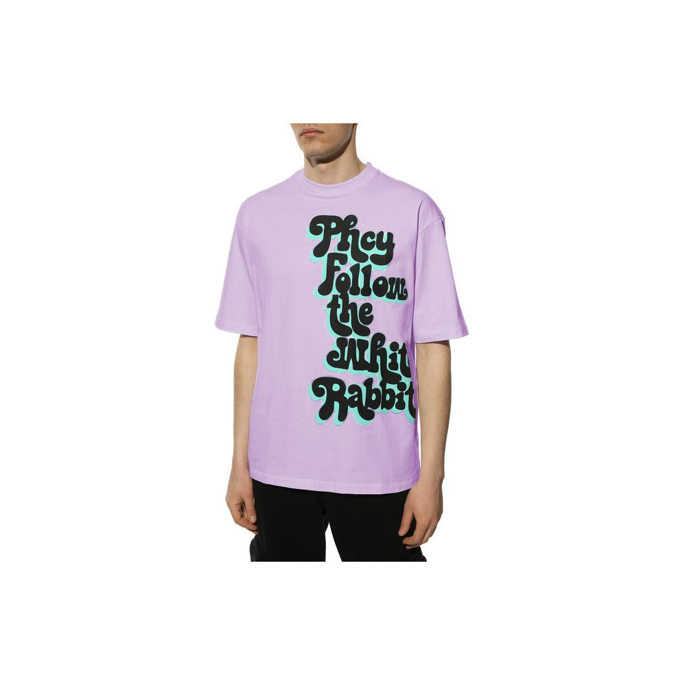 Graphic Crewneck Purple Tee for Men