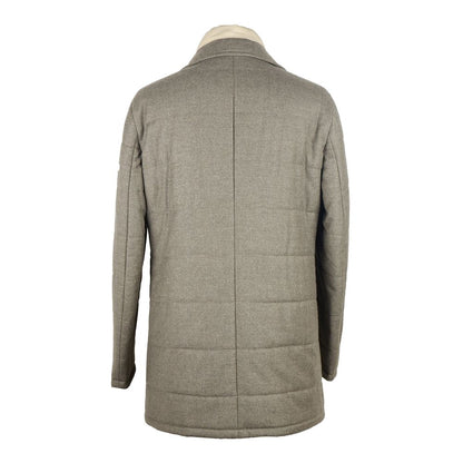 Elegant Gray Wool-Cashmere Jacket