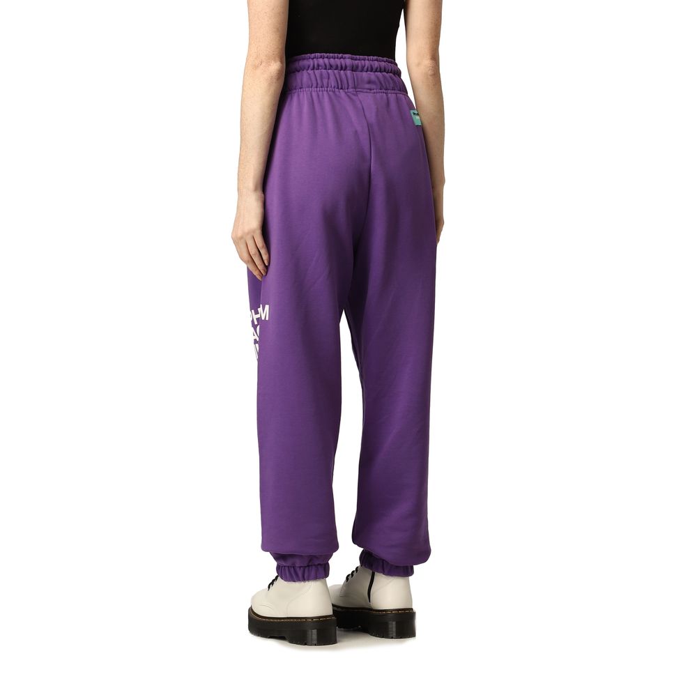 Chic Purple Logo Tracksuit Trousers