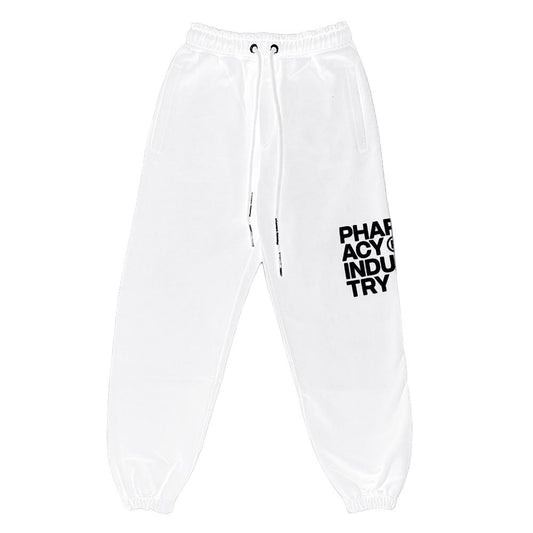 Chic White Logo Print Tracksuit Trousers