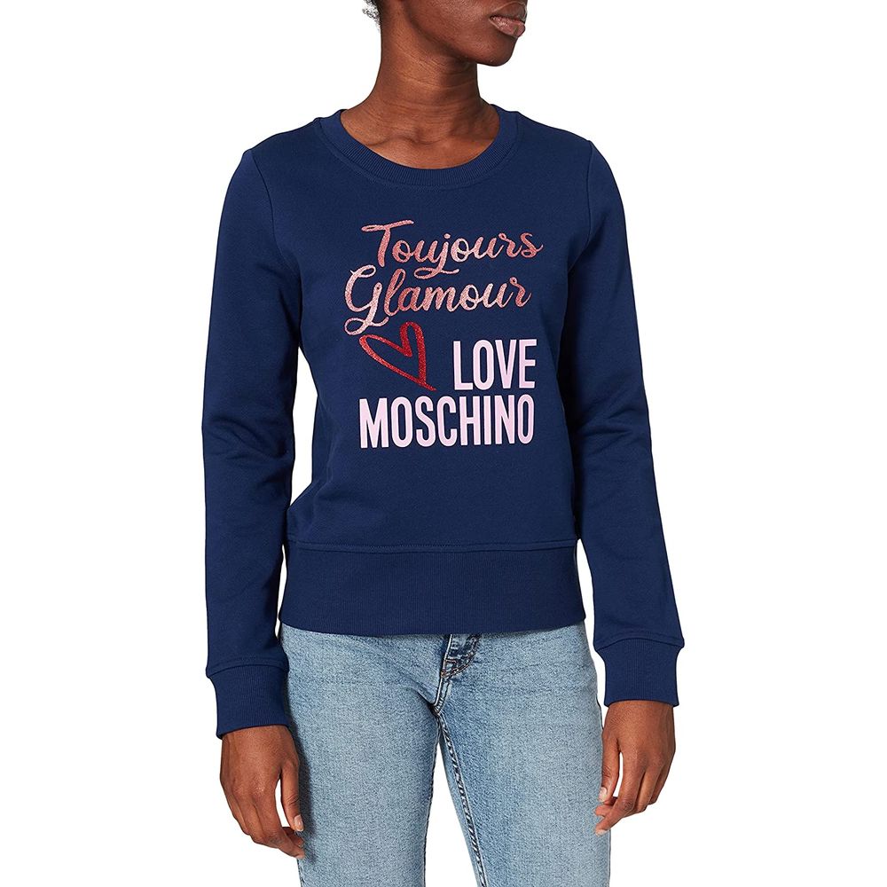 Chique blauw embleem sweatshirt