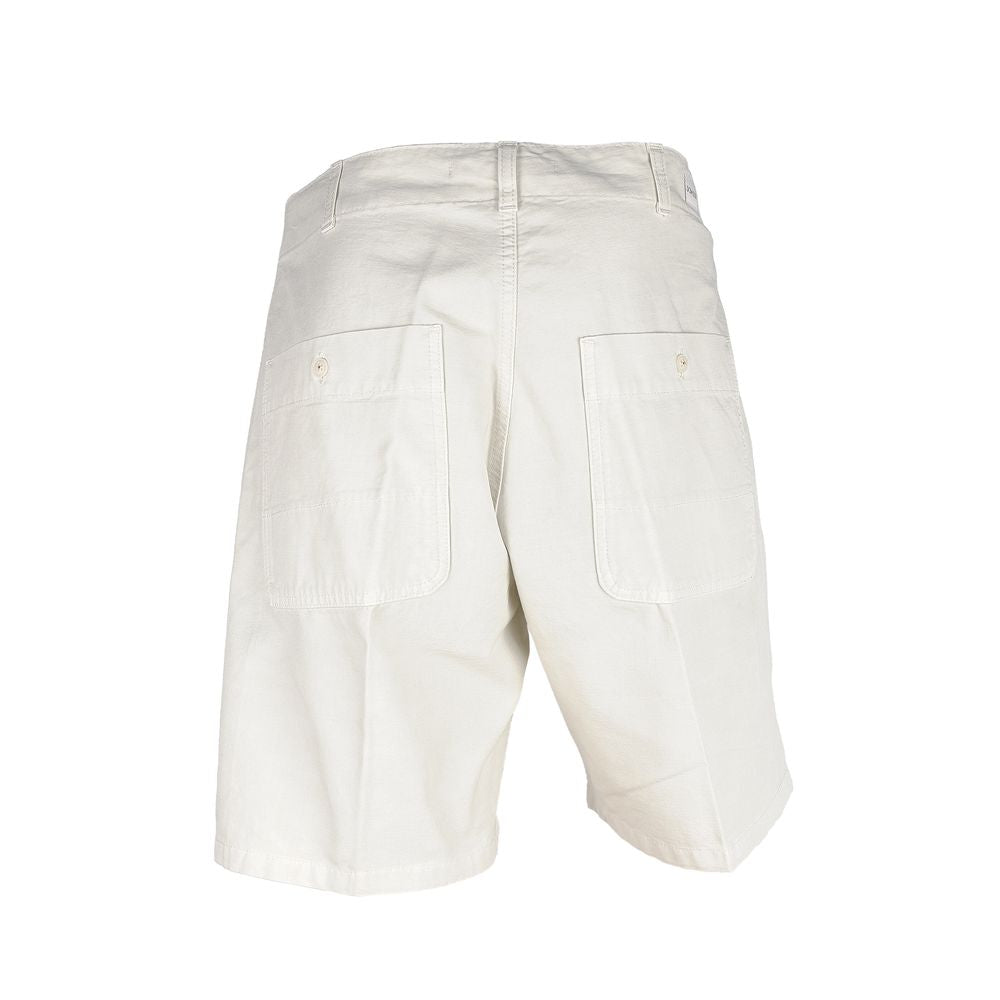 Elegant White Cotton Bermuda Shorts