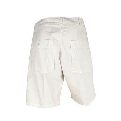 Elegant White Cotton Bermuda Shorts