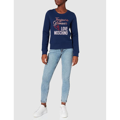 Chique blauw embleem sweatshirt