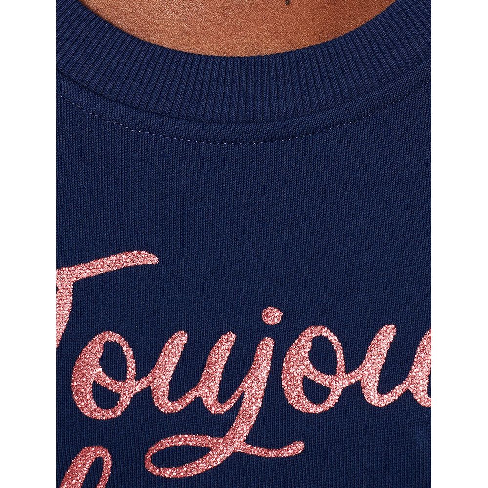 Chique blauw embleem sweatshirt