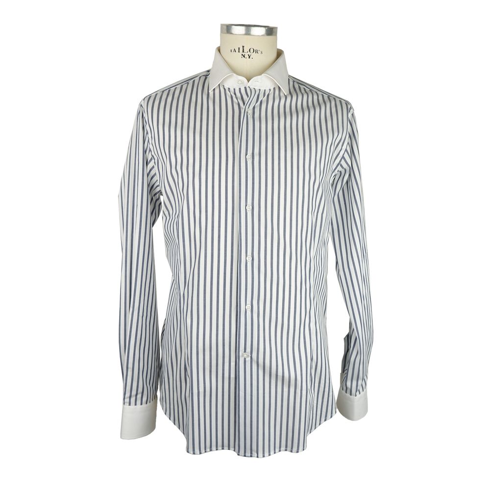 Elegant Striped Milano Cotton Shirt