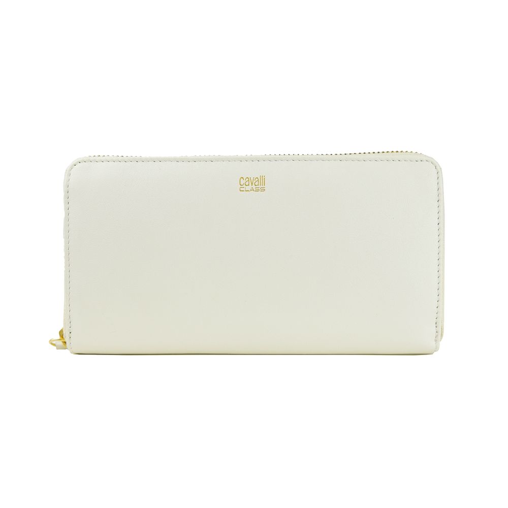 Cartera elegante de piel de becerro blanca