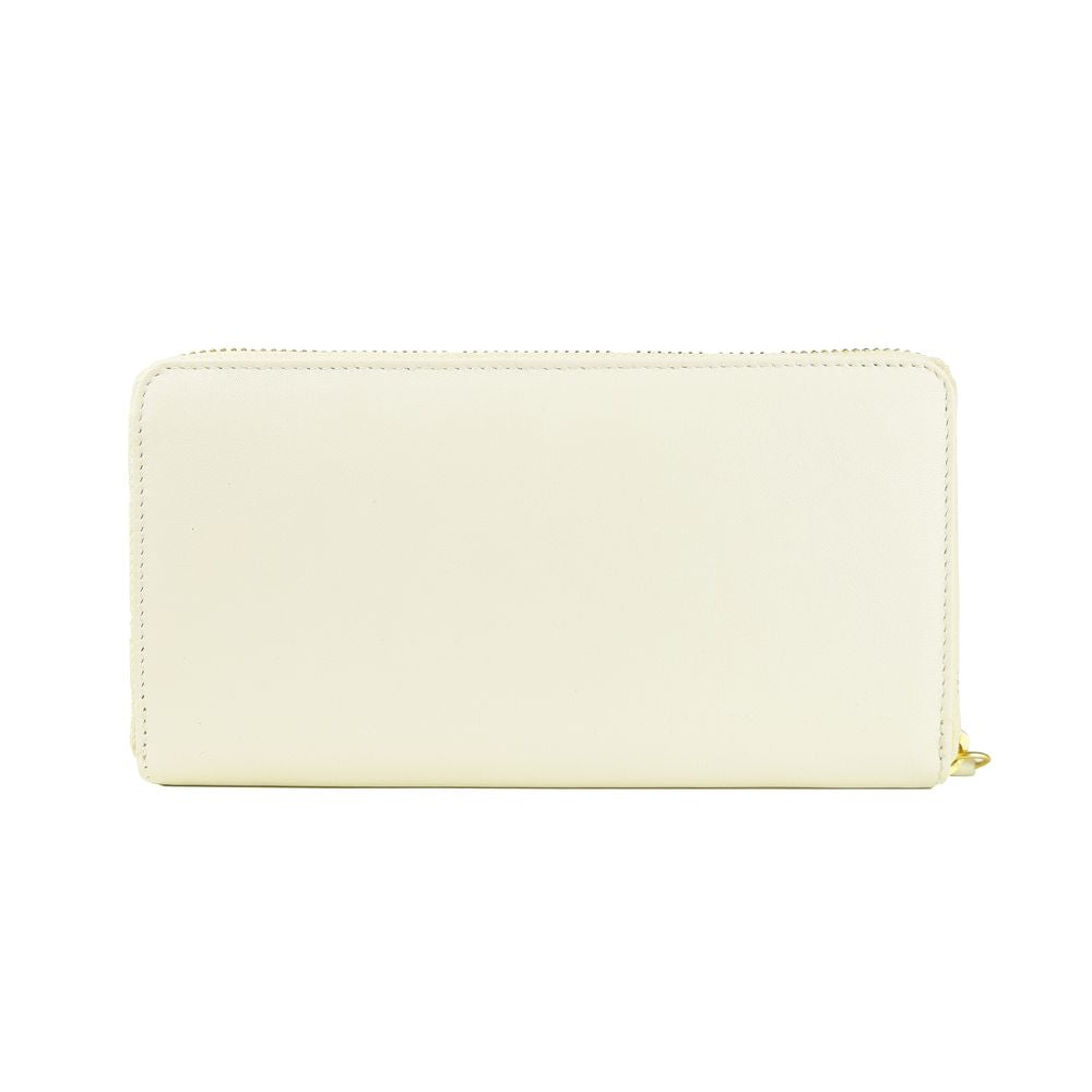 Cartera elegante de piel de becerro blanca