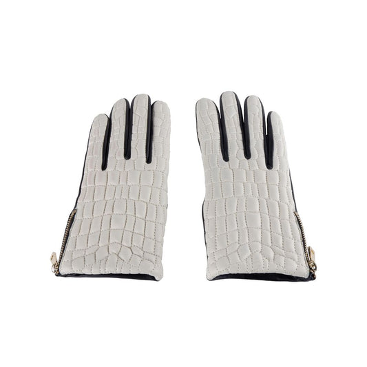 Guantes elegantes de piel de cordero gris