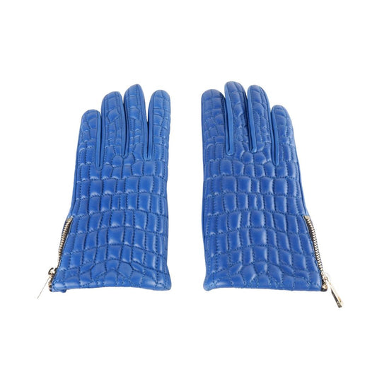 Elegante lamsleren handschoenen in boeiend blauw