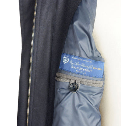 Elegant Blue Wool-Cashmere Padded Jacket