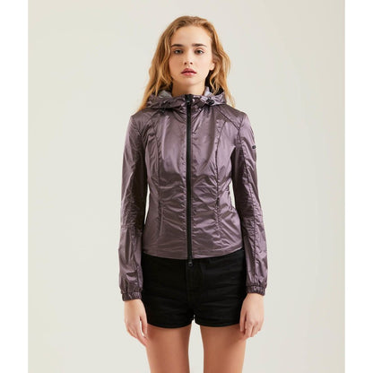 Sleek Ultra-Light Metallic Nylon Jacket